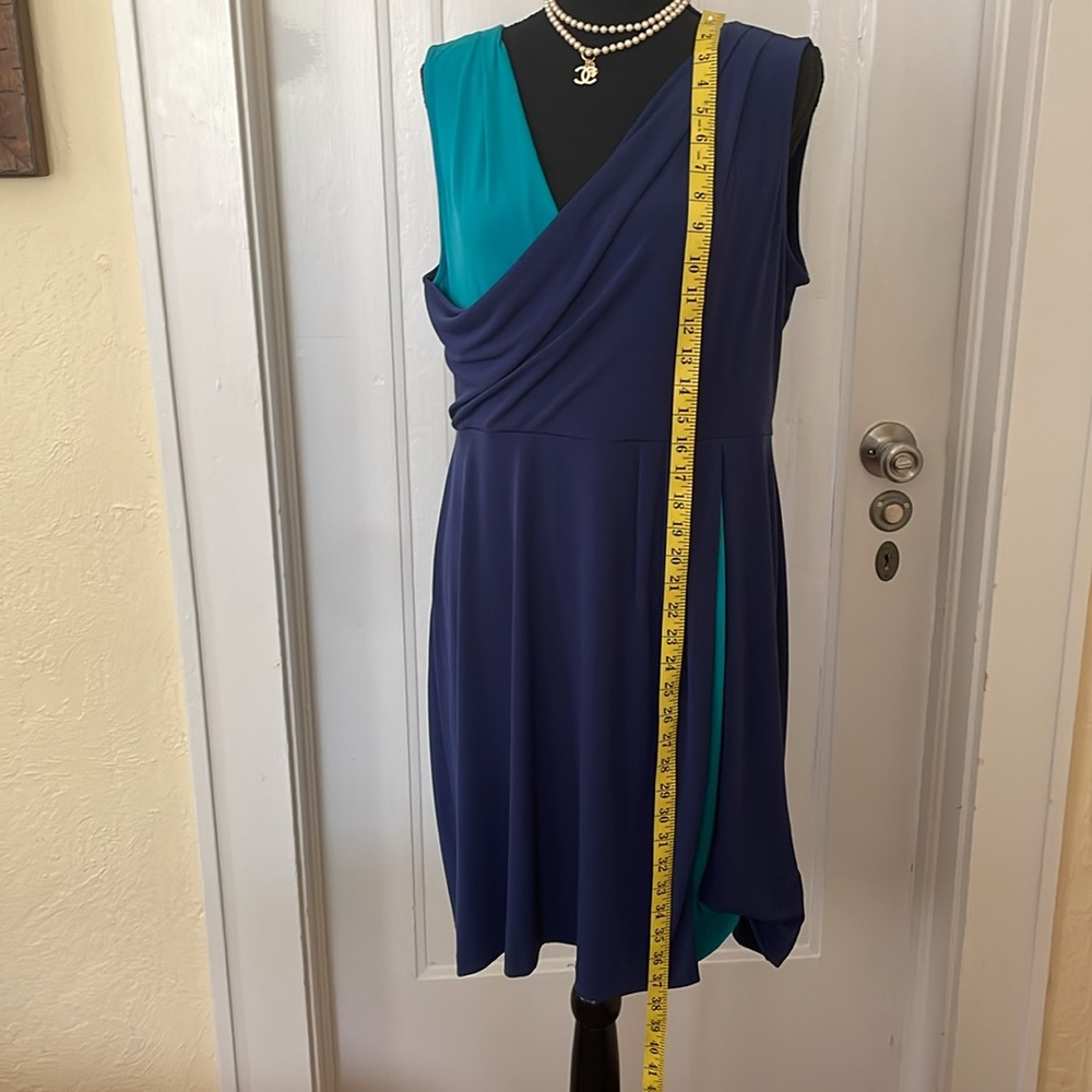 NWT Daisy Fuentes Block Party Faux Wrap dress size L - Picture 6 of 7